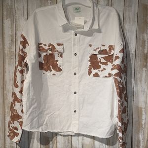 COPY - COPY - Blue buttercup button up top size large